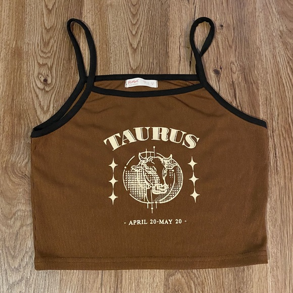 ROMWE Tops - Brown Taurus Tank Top
